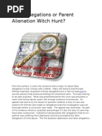 False Allegations or Parent Alienation Witch Hunt