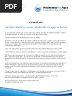 Download Comunicado Iniciativa cidad faz recuar privatizao da gua na Europa by Movimento Pela gua - Privatizao da gua a Referendo SN149402606 doc pdf