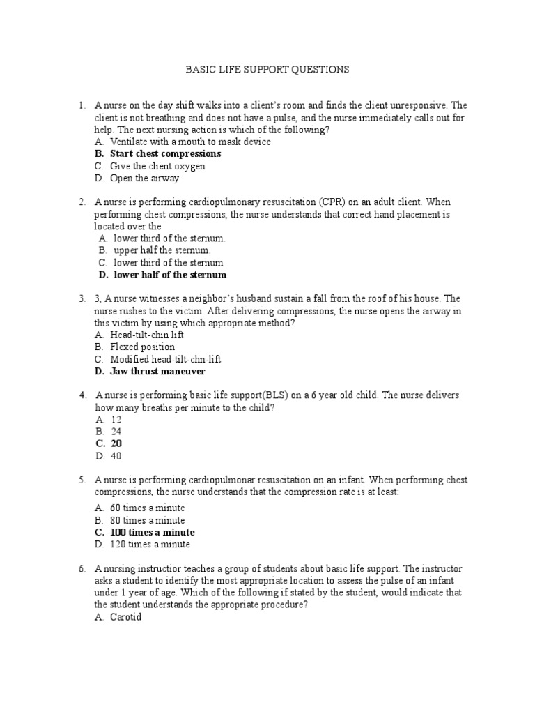 Advanced Life Support Questions Answers Paper PDF, 57 OFF