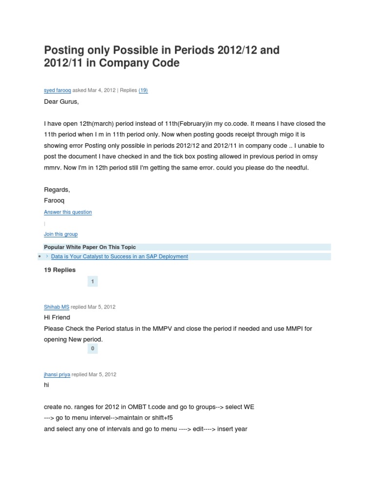 Resolving MMPV Posting Errors in SAP | PDF | Areas Of Computer Science ...