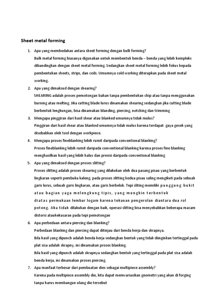 Bulk and Sheet Metal Forming PDF