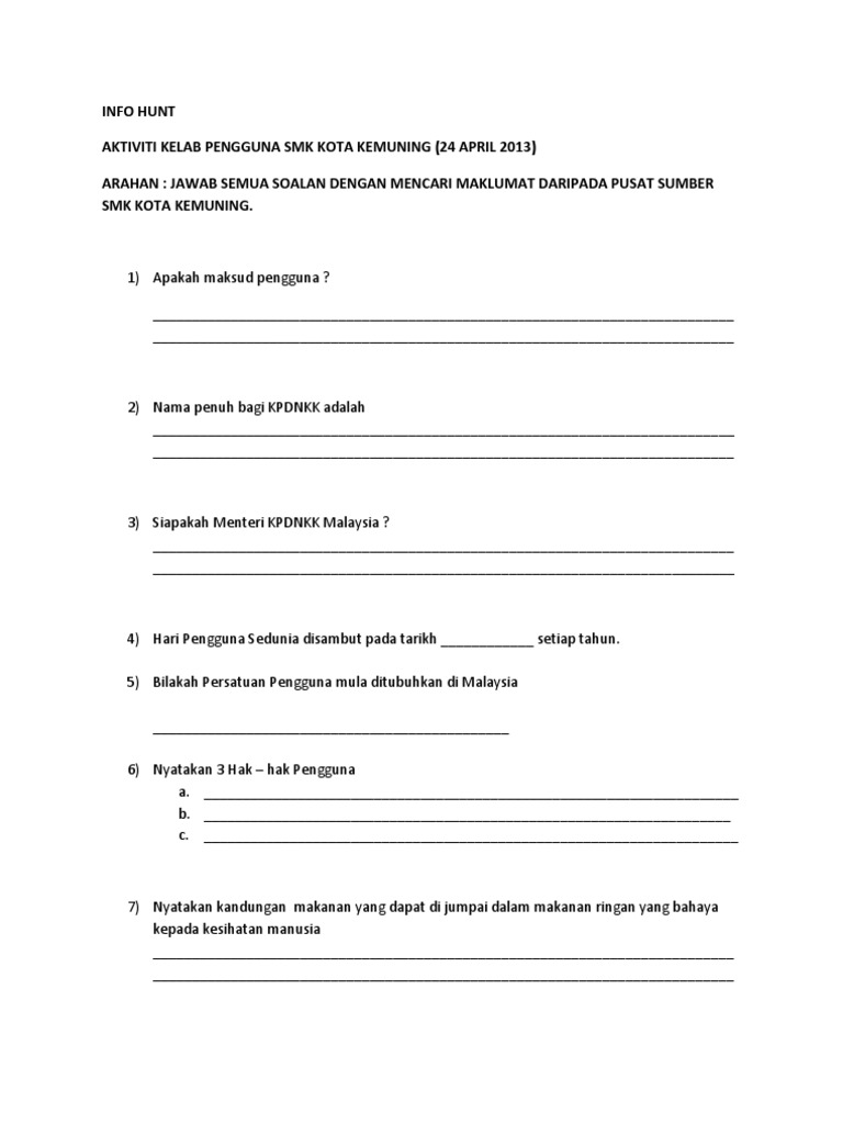 Info Hunt Pdf