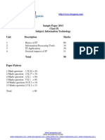Sample Paper 2013 Class IX Subject: Information Technology Unit Description Marks