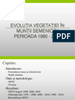 Evolutia Vegetatiei in Mtii Semenic