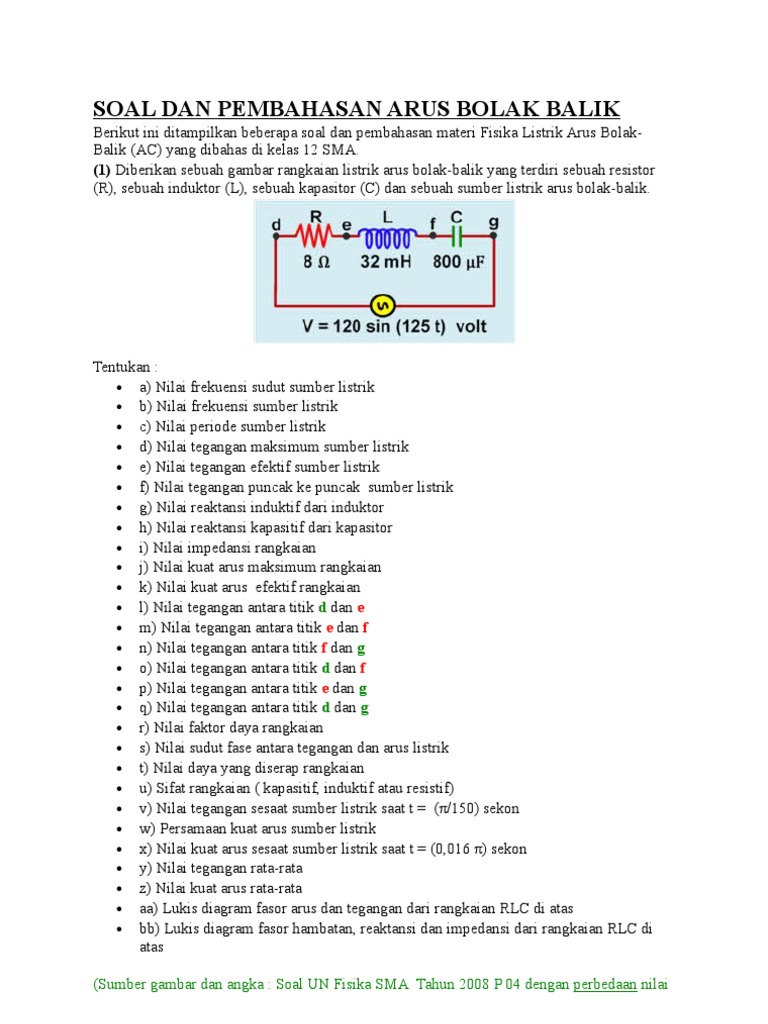 Soal Dan Pembahasan Arus Bolak Balik Docx