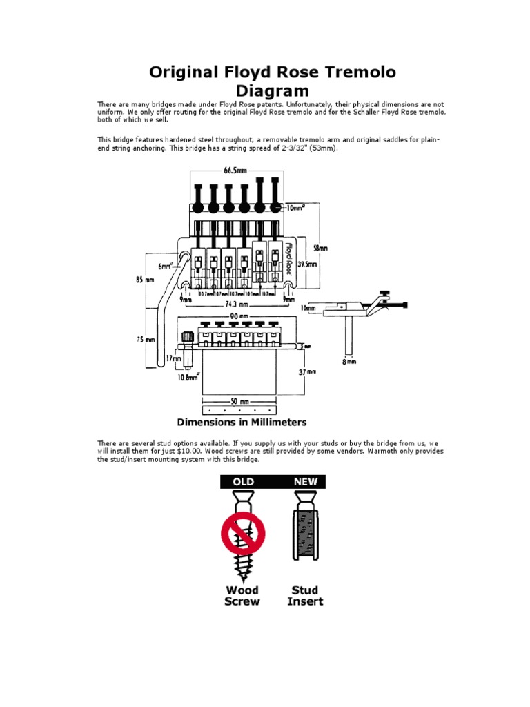 Original Floyd Rose Tremolo Routing Guide | PDF | Home & Garden | History