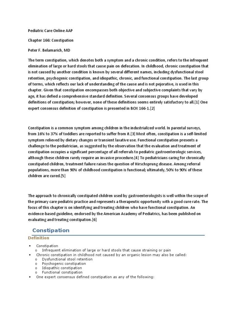 Pediatric Care Online AAP | PDF | Constipation | Rectum