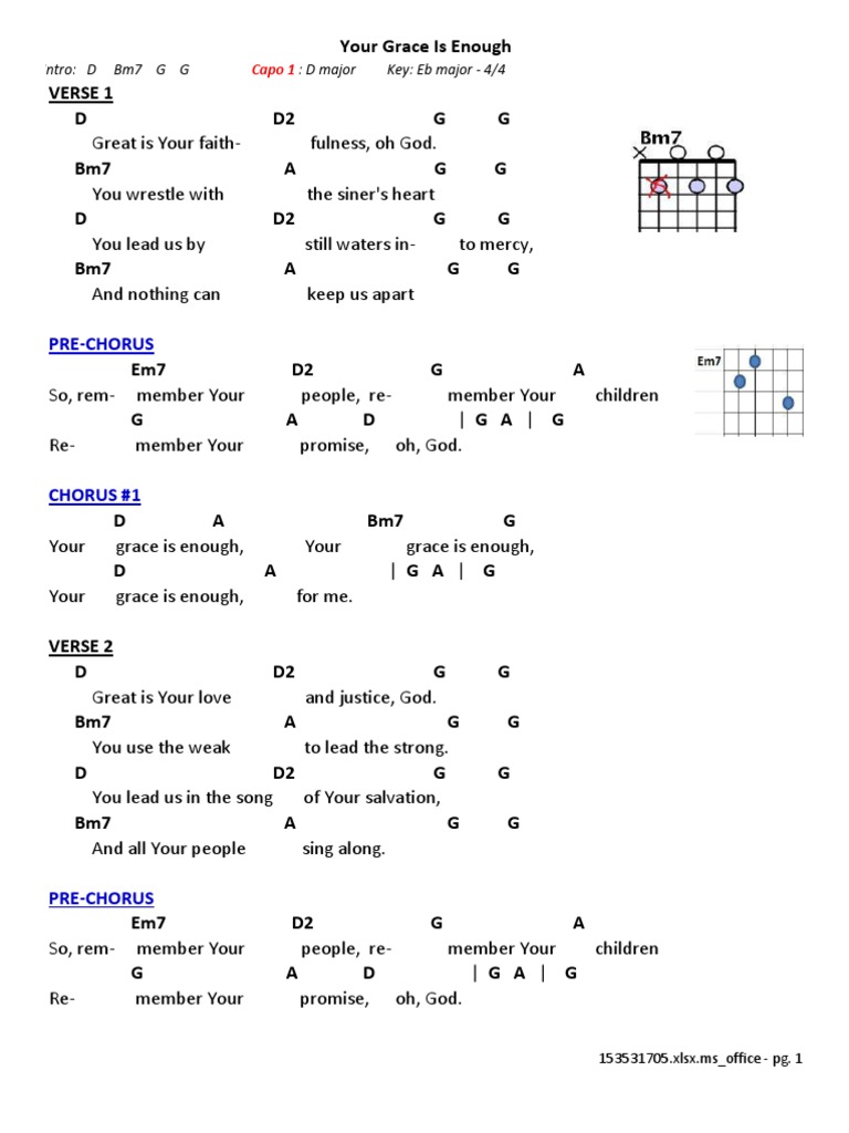 Your Grace Is Enough Chords and Lyrics | PDF