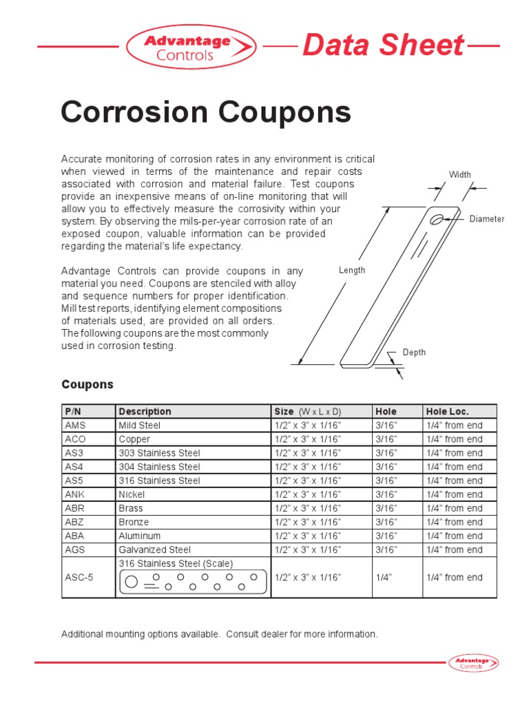 D Corrosion Coupons Corrosion Stainless Steel