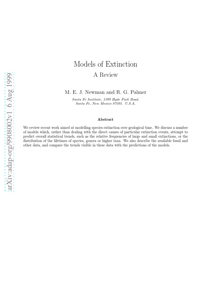 Extinction Models Overview | PDF | Power Law | Extinction