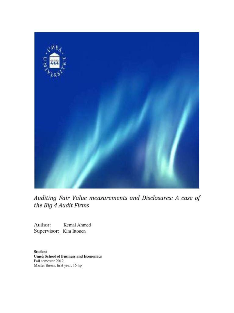 Auditing Fair Value: Big 4 Insights | PDF | Fair Value | Accounting