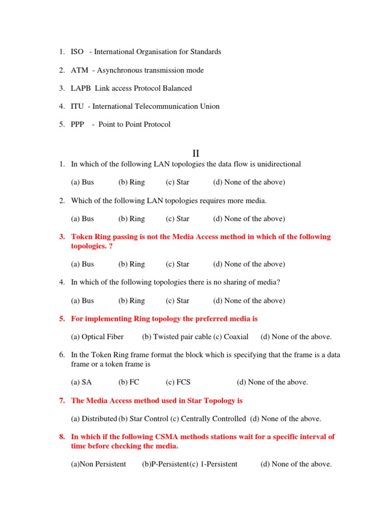 LAN Topologies and Media Access Methods | PDF | Network Topology ...
