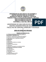 Temario de Derecho Privado y Público de la USAC