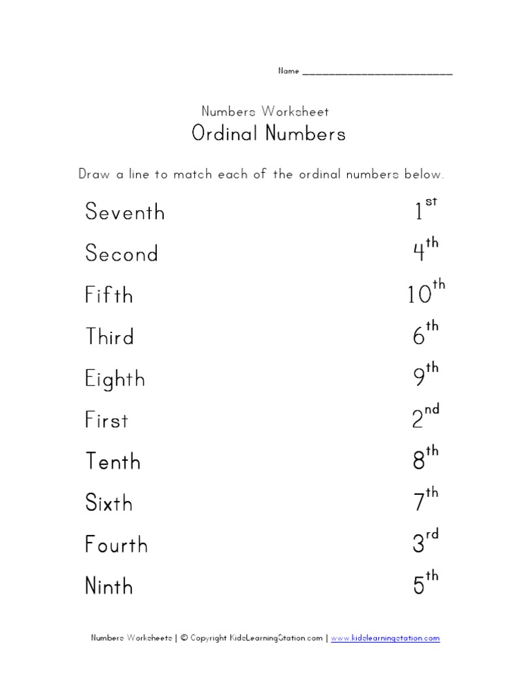 Ordinal Numbers Ordinal Numbers Ordinal Numbers Ordinal Numbers | PDF