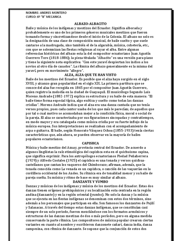 ALBAZO Ecuador Bailes