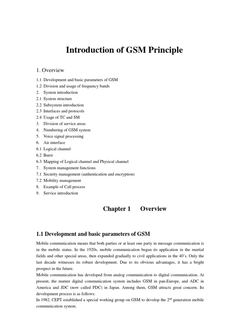 GSM-Introduction of GSM Principle | PDF