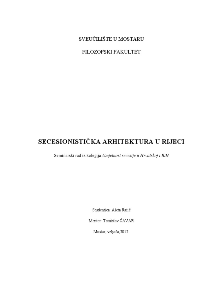 Rijeka Secesija | PDF