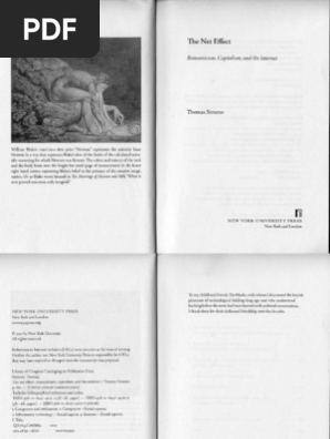 Streeter Thomas The Net Effect Romanticism Capitalism And The Internet Sociology Self