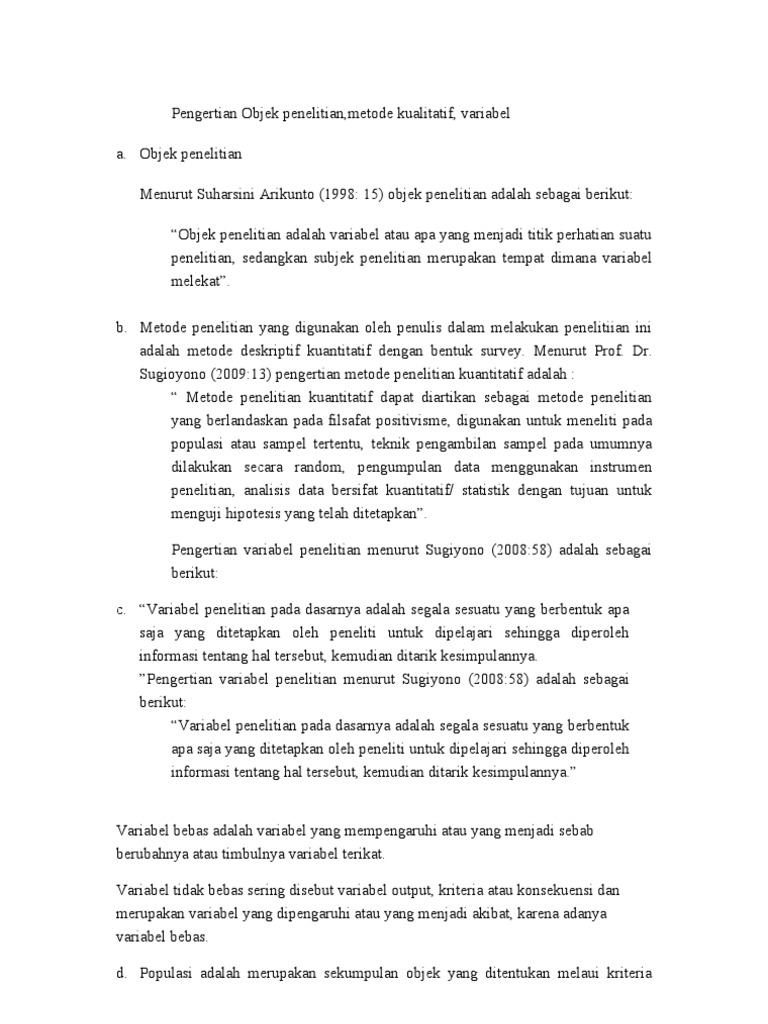 Contoh Subjek Dan Objek Penelitian Mosaicone