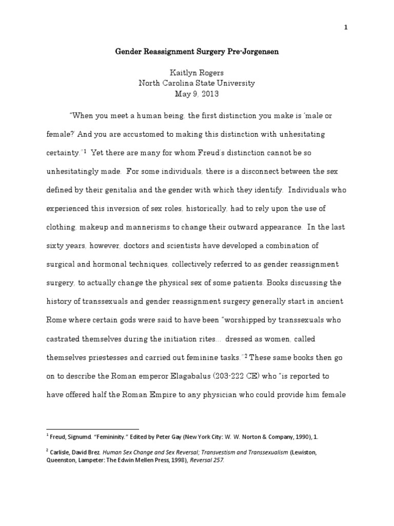 History of Gender Reassignment Surgery | PDF | Transsexual | Transgender