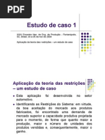 Aplicação da Teoria das Restrições - Estudo de caso