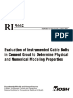 Evaluation of Instrumented Cable Bolts in Cement Grout To Determine Physical and Numerical Modeling Properties