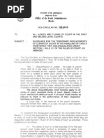 OCA Circular No. 108-2010 Non Relationship With Court Personnel Thru Manifestation Under Oath