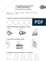 Prueba Semestral Matematicas 1º