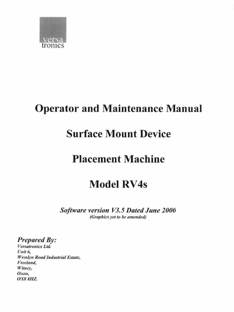 Versatronics RV4s Operator's Manual | PDF