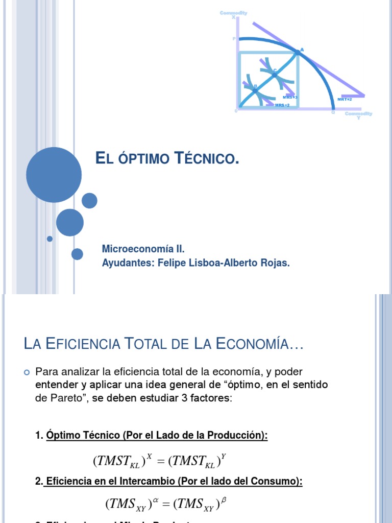 El Óptimo Técnico y Eficiencia en El Intercambio PDF Eficiencia
