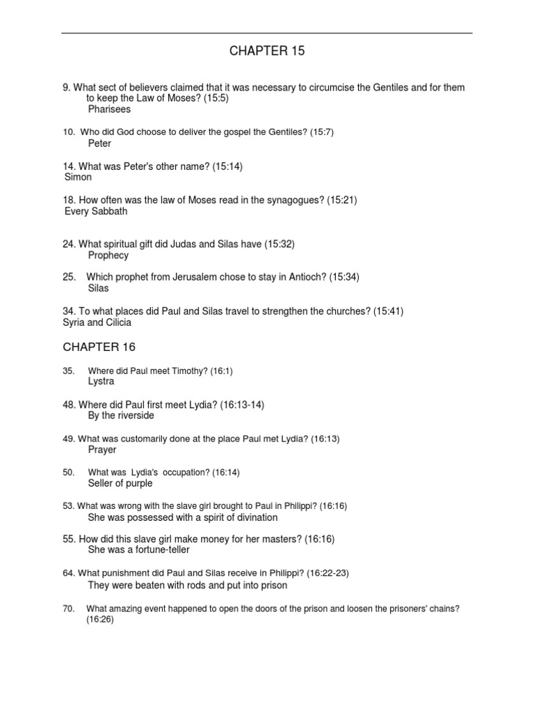 Acts Questions & Answers 1528 Edited PDF Paul The Apostle