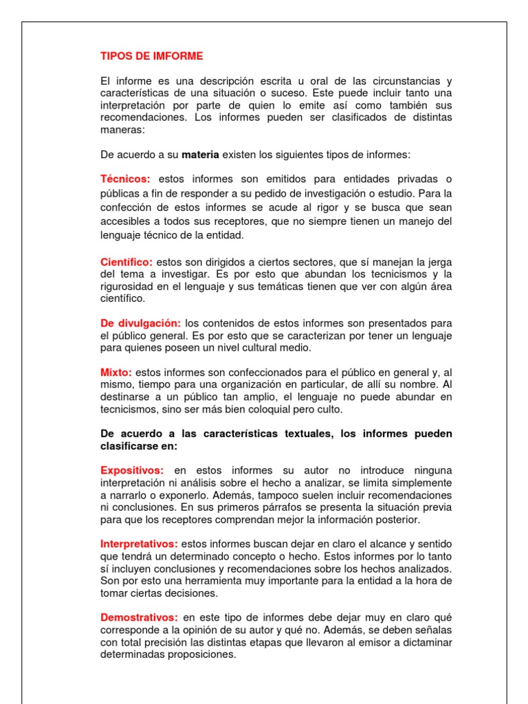 Tipos de Imforme | PDF | Toma de decisiones | Ciencia cognitiva