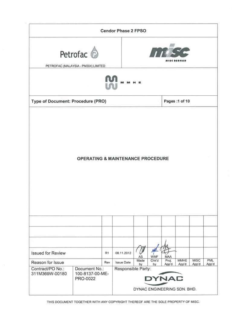 Operating & Maintenance Procedure For Air Cooler Heat Exchanger Belt