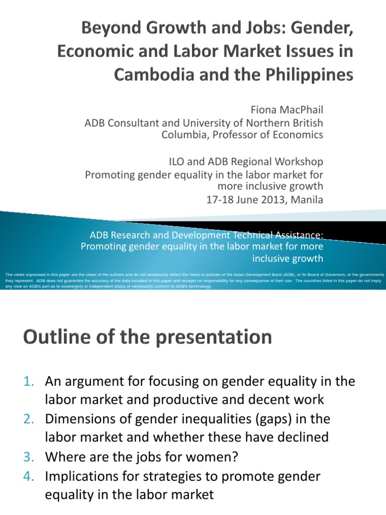 Gender Equality in Labor Markets Analysis | PDF
