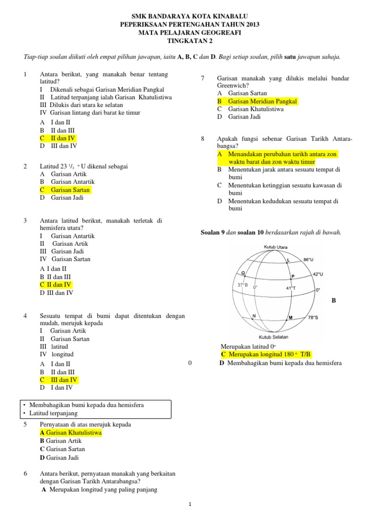 Skema Pemarkahan Kertas Peperiksaan Pertengahan Tahun Geografi T2 2013 Pdf
