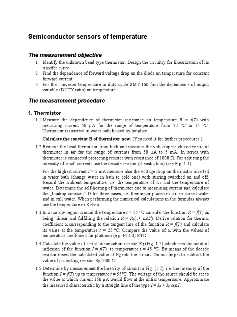 Semiconductor Sensors of Temperature: The Measurement Objective | PDF