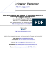 Mass Media Ideation and Behavior A Longitudinal Analysis of Contraceptive Change in The Philippines