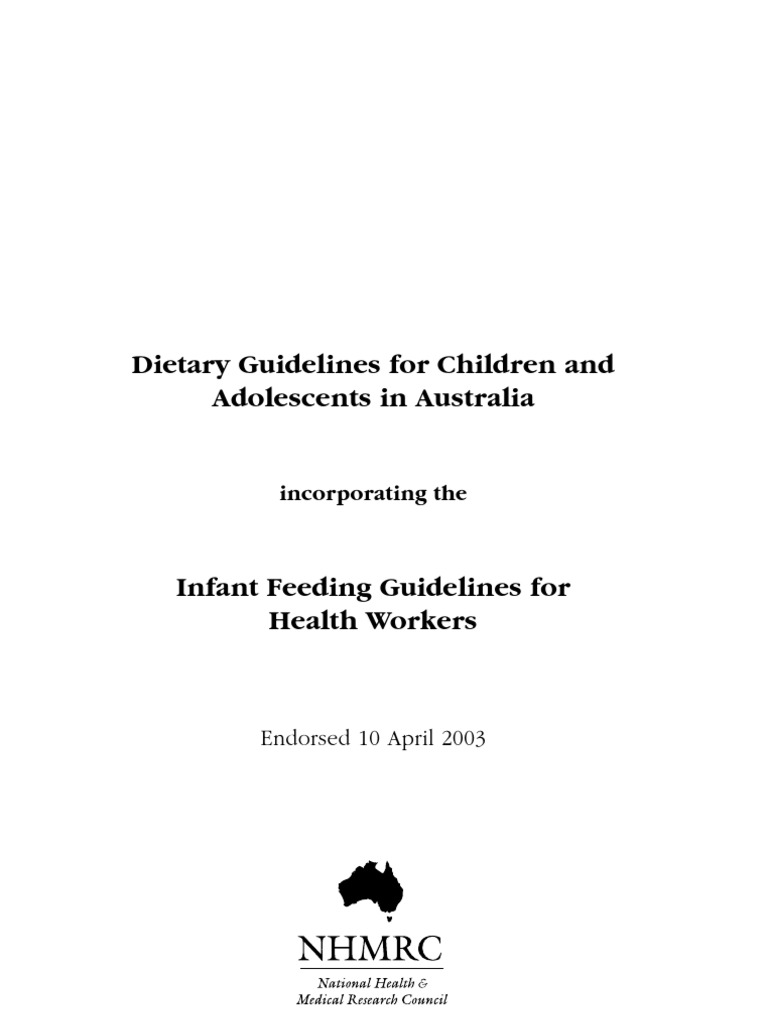 DIETARY GUIDELINES FOR CHILDREN AUSTRALIA visual data 4