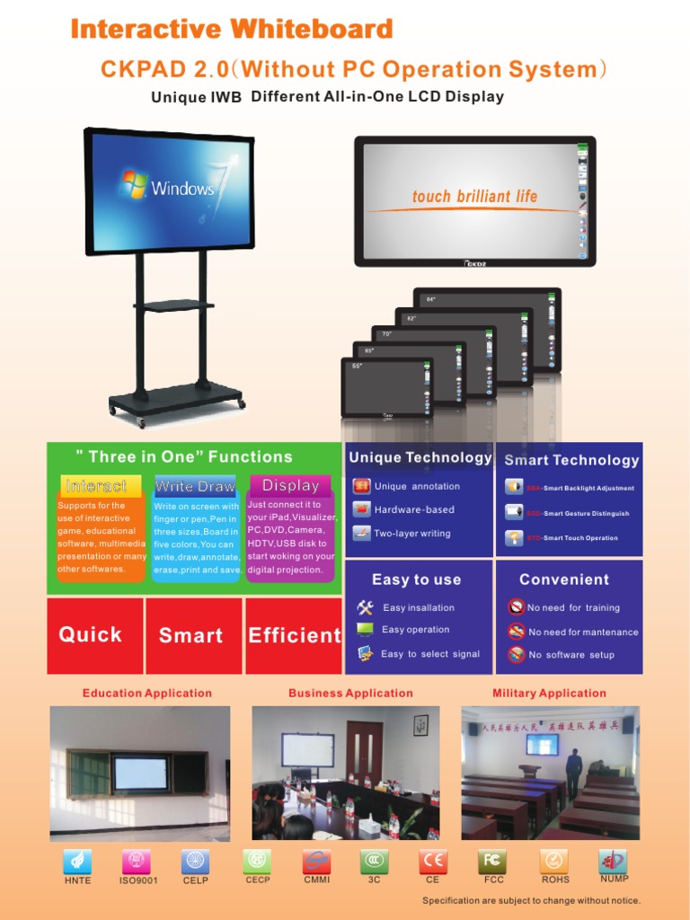 Interactive Whiteboard Specifications | PDF | Personal Computers ...