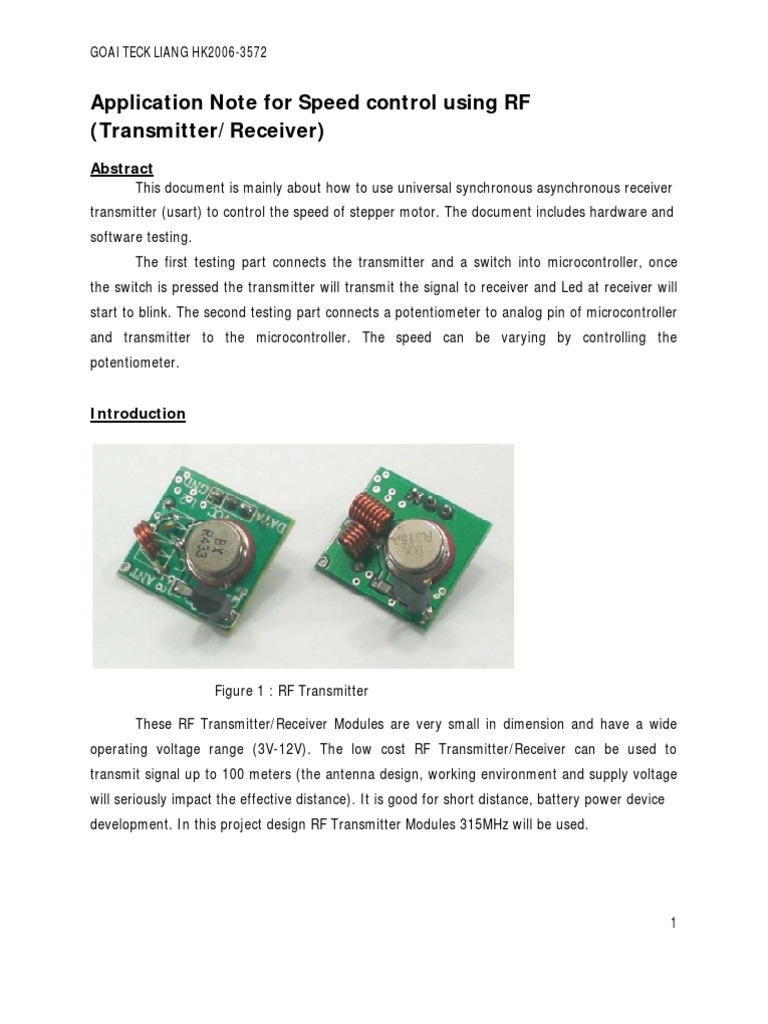 Application Notes RF (Transmitter and Receiver) PDF Transmitter