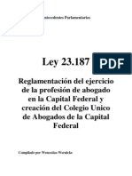 Ley 23.187. Antecedentes Parlamentarios. Argentina