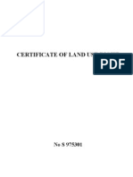 CERTIFICATE OF LAND USE