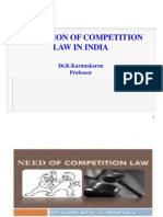 Evolution of Competition Law in India: Dr.K.Karunakaran Professor