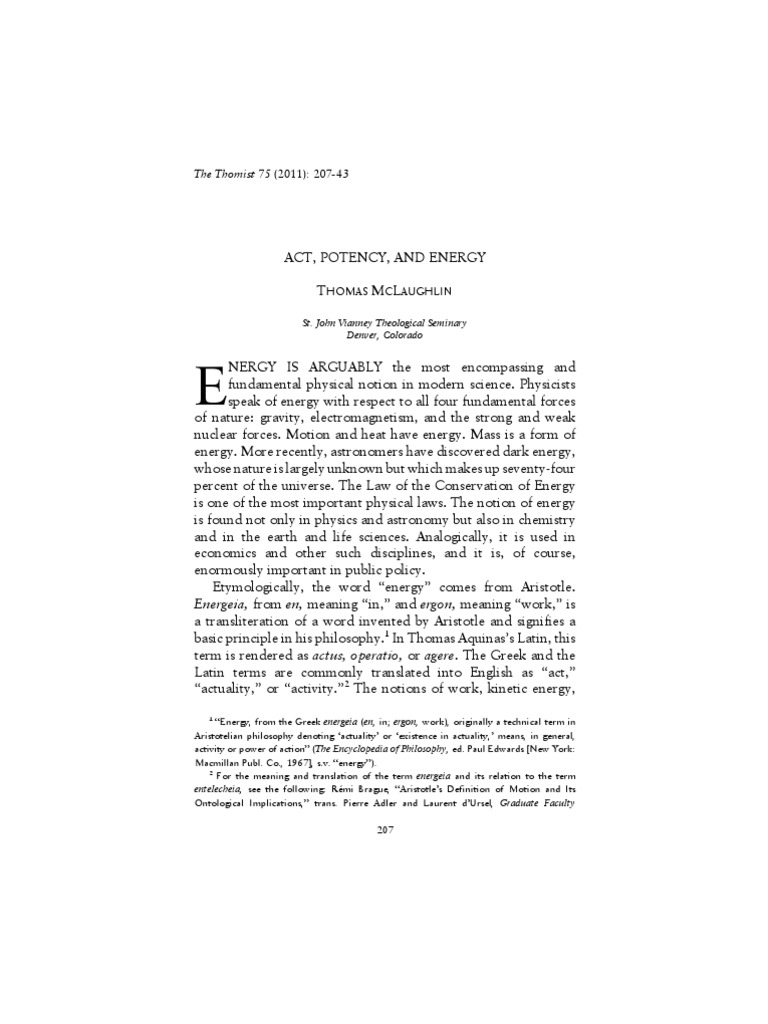 McLaughlin On Energy PDF Potential Energy Force