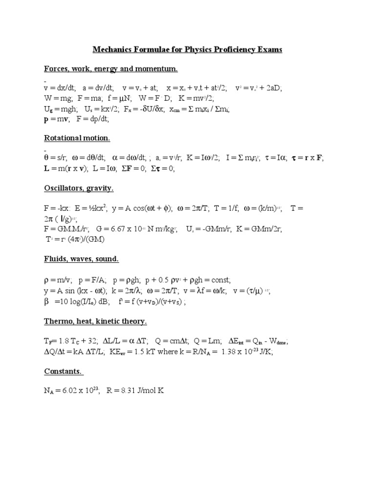 Formule Din Mecanica Fluidelor Pentru Ingineri