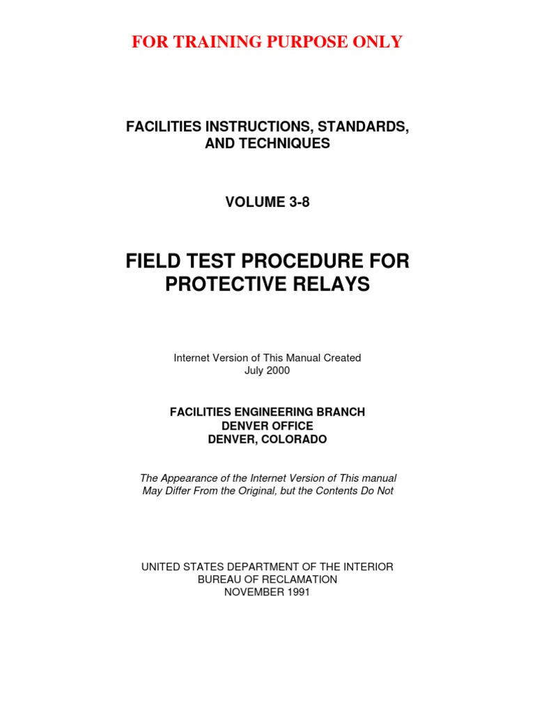 Relaytestingprocedure Pdf Pdf Relay Switch