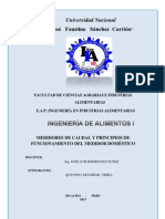 Ingenieria de Alimentos I - Medidores de Caudal