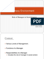 Business Environment: Role of Managers in Social Context