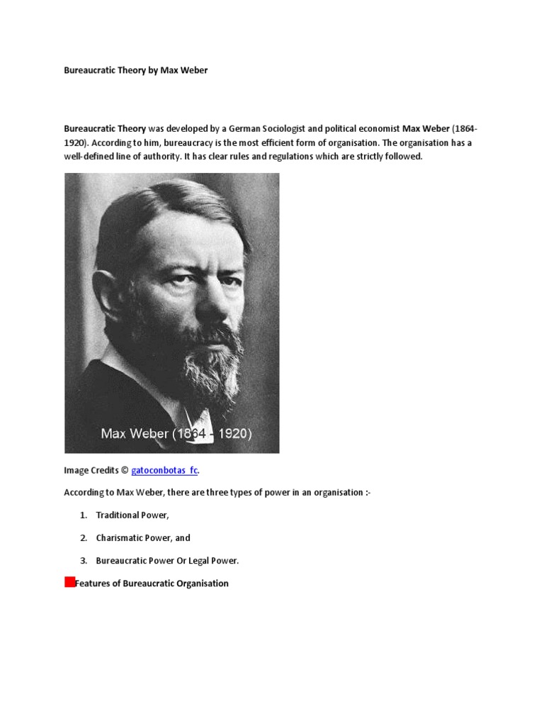 Bureaucratic Theory by Max Weber | PDF | Bureaucracy | Max Weber