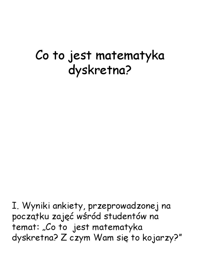 Co To Jest Matematyka Dyskretna Pdf